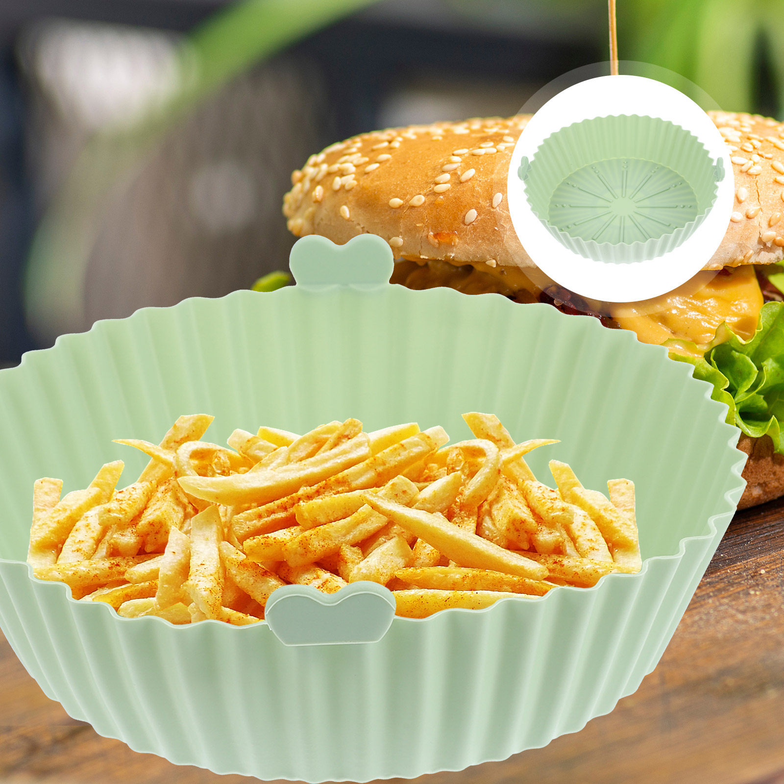 エアフライヤー用マット、家庭用シリコンライナー、焦げ付き防止 - Air Fryer Silicone Pot Liner のレビューと価格